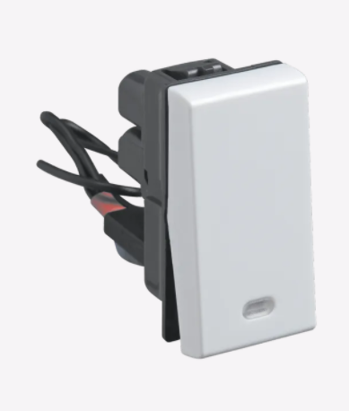 LEGRAND MYRIUS 6A SWITCH 1W1M IND WHITE NRI-673002